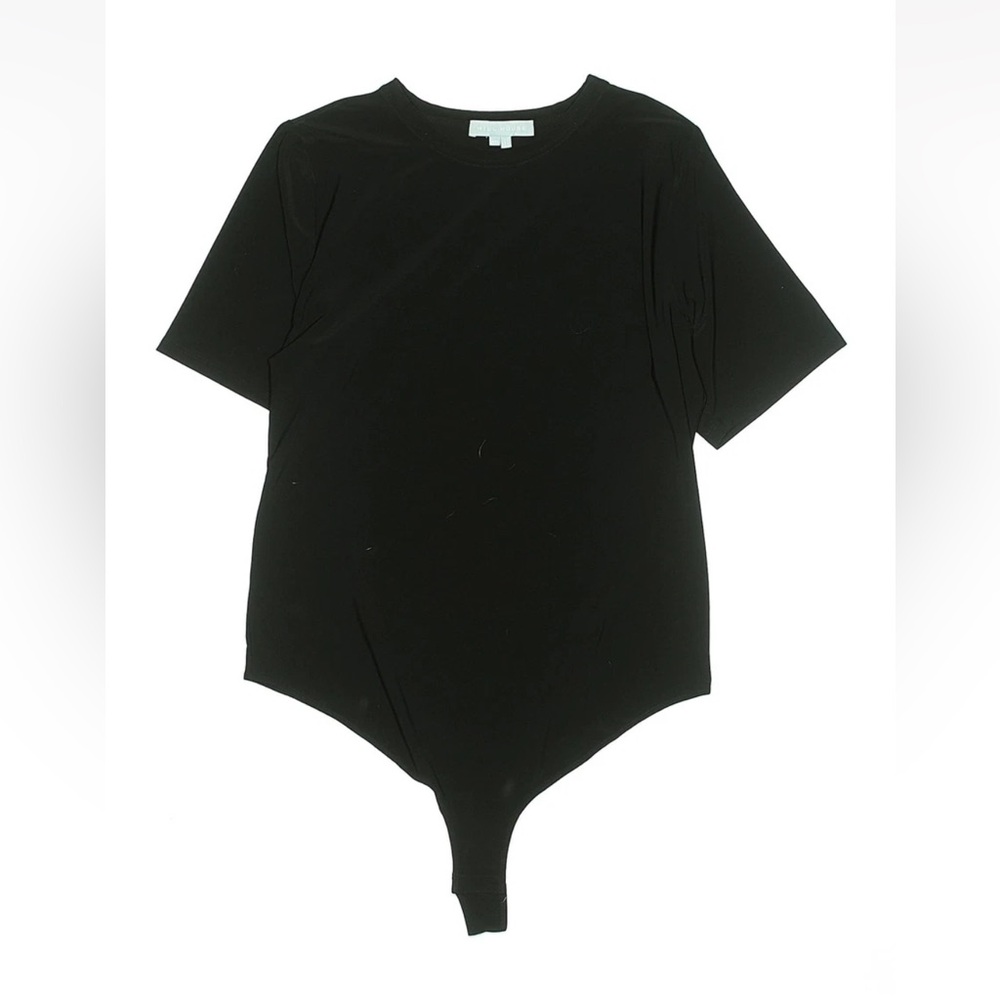 Hill House Revolve Anthropologie Women’s Short Sleeve Bodysuit Black Tee Top S